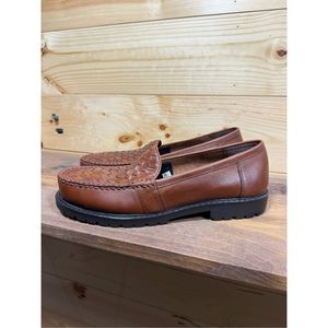 Cherokee Vintage Women's Brown Woven Leather Loafers Casual Shoes Size 1…